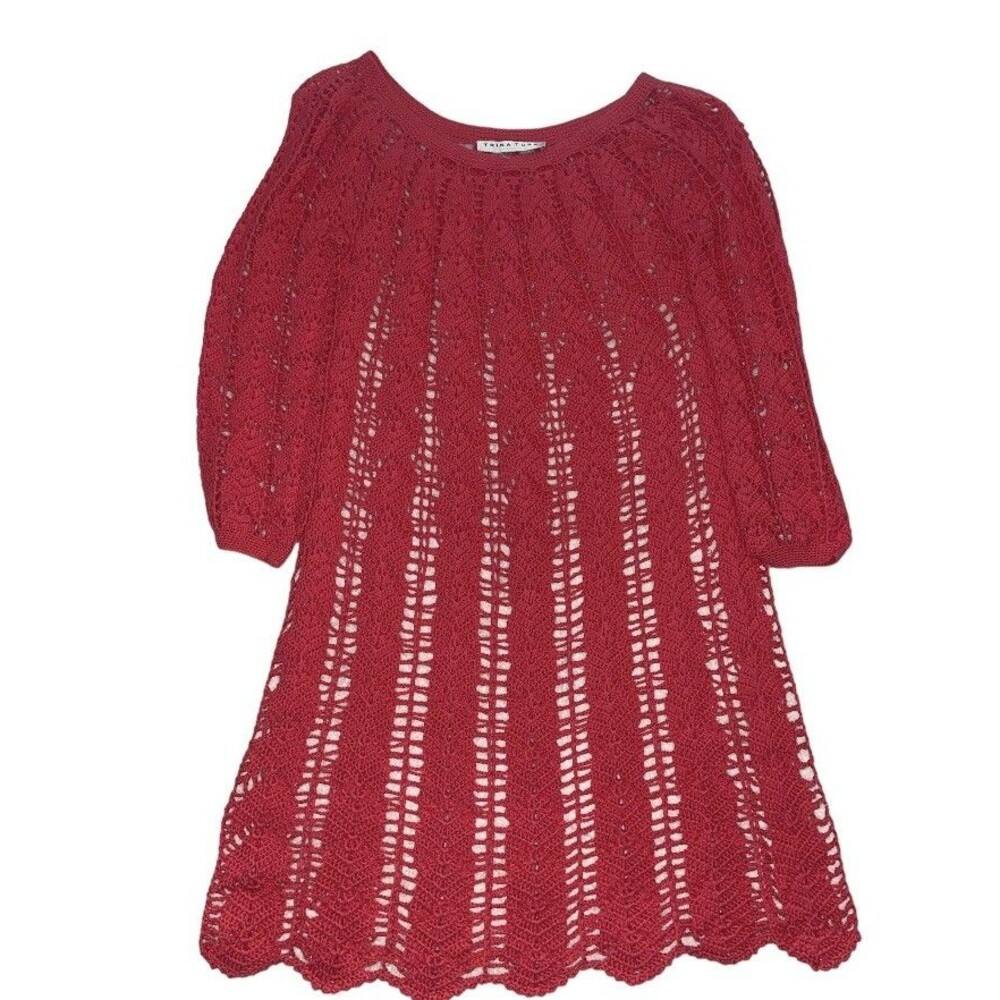 Trina Turk Cover Up Pink Dress Crochet Overlay Swim Women’s Small Lace Summer